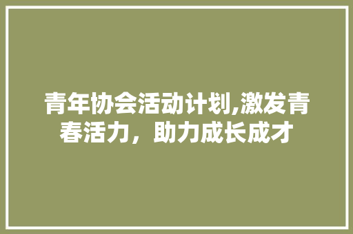 青年协会活动计划,激发青春活力，助力成长成才