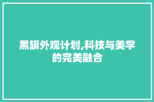 黑旗外观计划,科技与美学的完美融合 名人名言