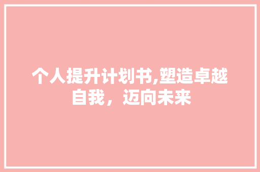 个人提升计划书,塑造卓越自我，迈向未来 成语大全