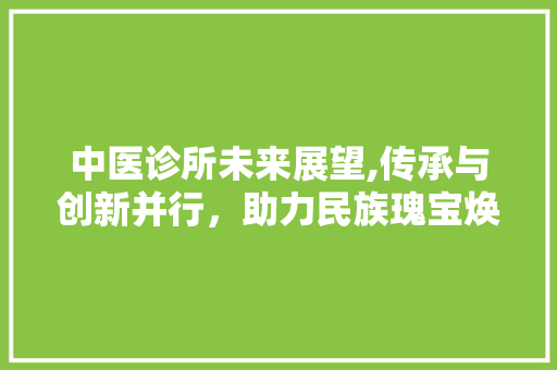 中医诊所未来展望,传承与创新并行，助力民族瑰宝焕发光彩 工作总结