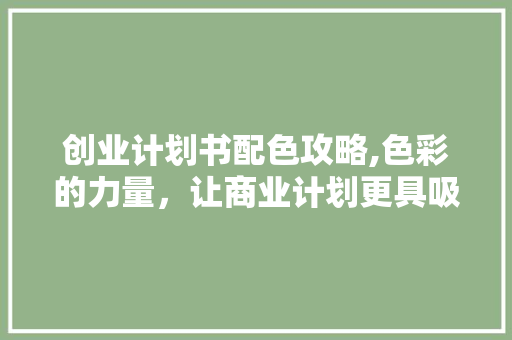 创业计划书配色攻略,色彩的力量，让商业计划更具吸引力