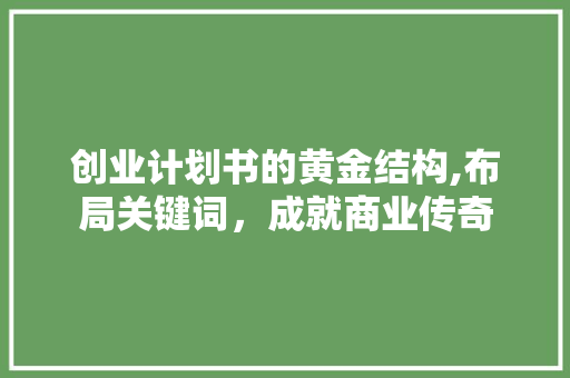 创业计划书的黄金结构,布局关键词，成就商业传奇