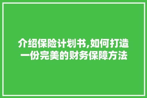 介绍保险计划书,如何打造一份完美的财务保障方法 个人简历
