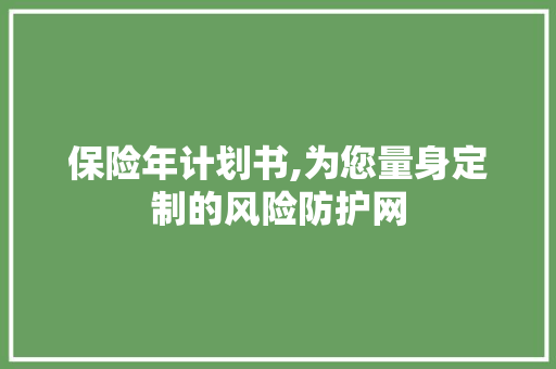 保险年计划书,为您量身定制的风险防护网