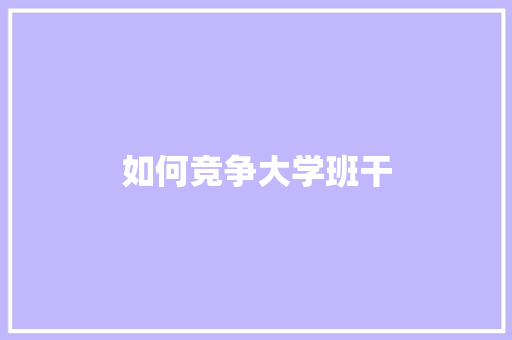 如何竞争大学班干