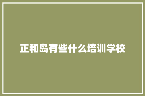正和岛有些什么培训学校