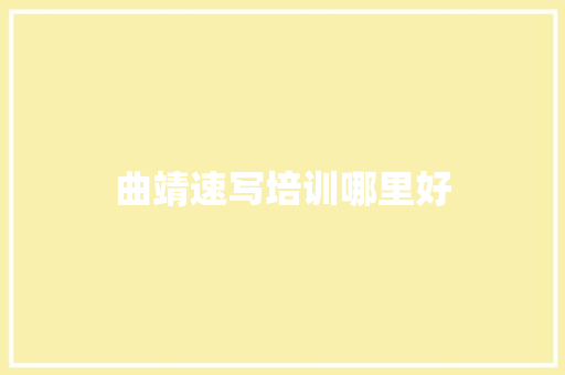 曲靖速写培训哪里好