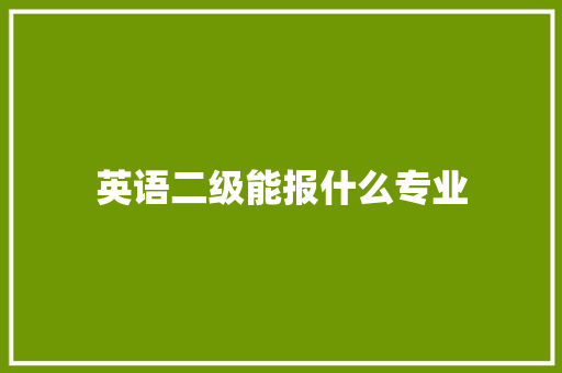 英语二级能报什么专业