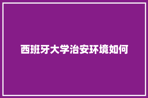 西班牙大学治安环境如何