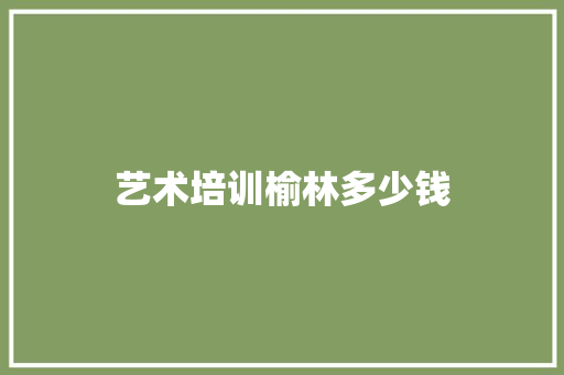 艺术培训榆林多少钱
