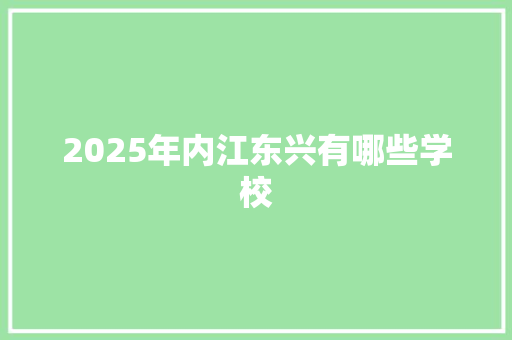 2025年内江东兴有哪些学校
