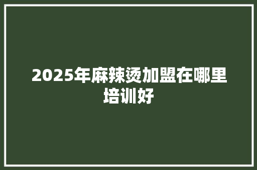 2025年麻辣烫加盟在哪里培训好