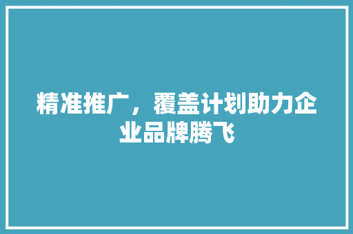 精准推广，覆盖计划助力企业品牌腾飞