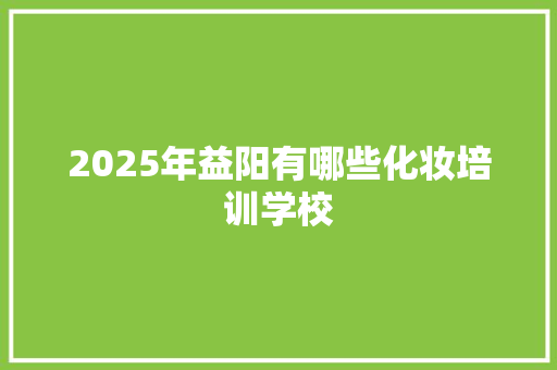 2025年益阳有哪些化妆培训学校