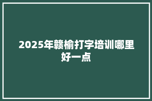 2025年赣榆打字培训哪里好一点 工作总结