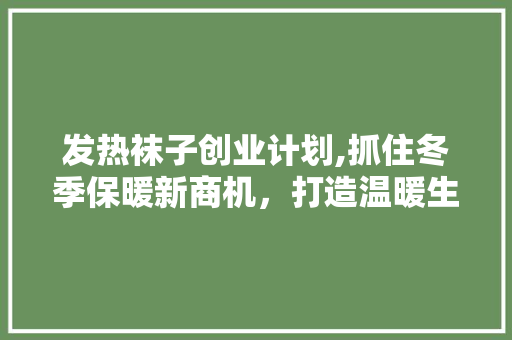 发热袜子创业计划,抓住冬季保暖新商机，打造温暖生活新时尚