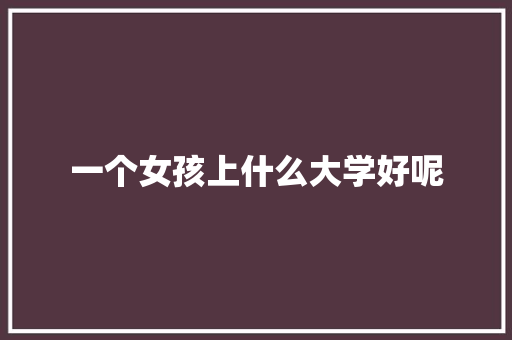 一个女孩上什么大学好呢 工作计划