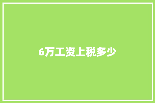 6万工资上税多少