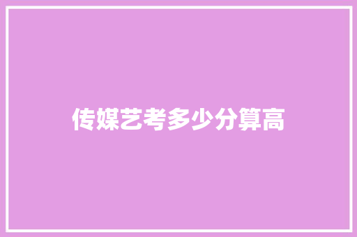 传媒艺考多少分算高
