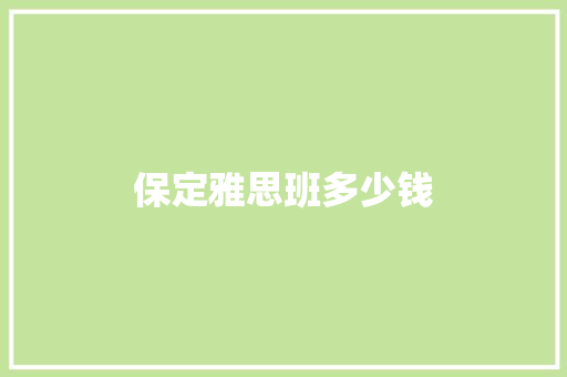 保定雅思班多少钱