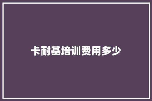 卡耐基培训费用多少 工作总结